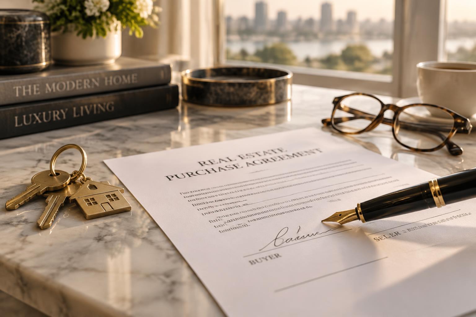 Signing a real estate purchase agreement